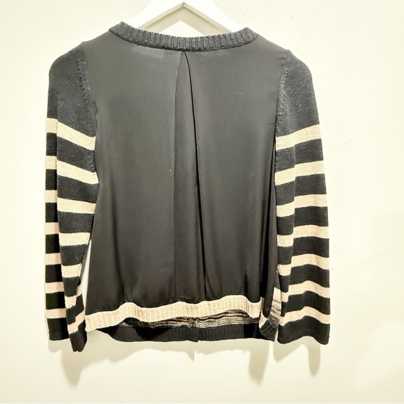 ANTHROPOLOGIE MOTH Women’s Black Beige Ombré Striped Button Up Cardigan Size M - Picture 5 of 8